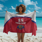 Custom Afro-Haitians Football Pride Sarong Les Grenadiers Veve Vodou Red Version - African Pride