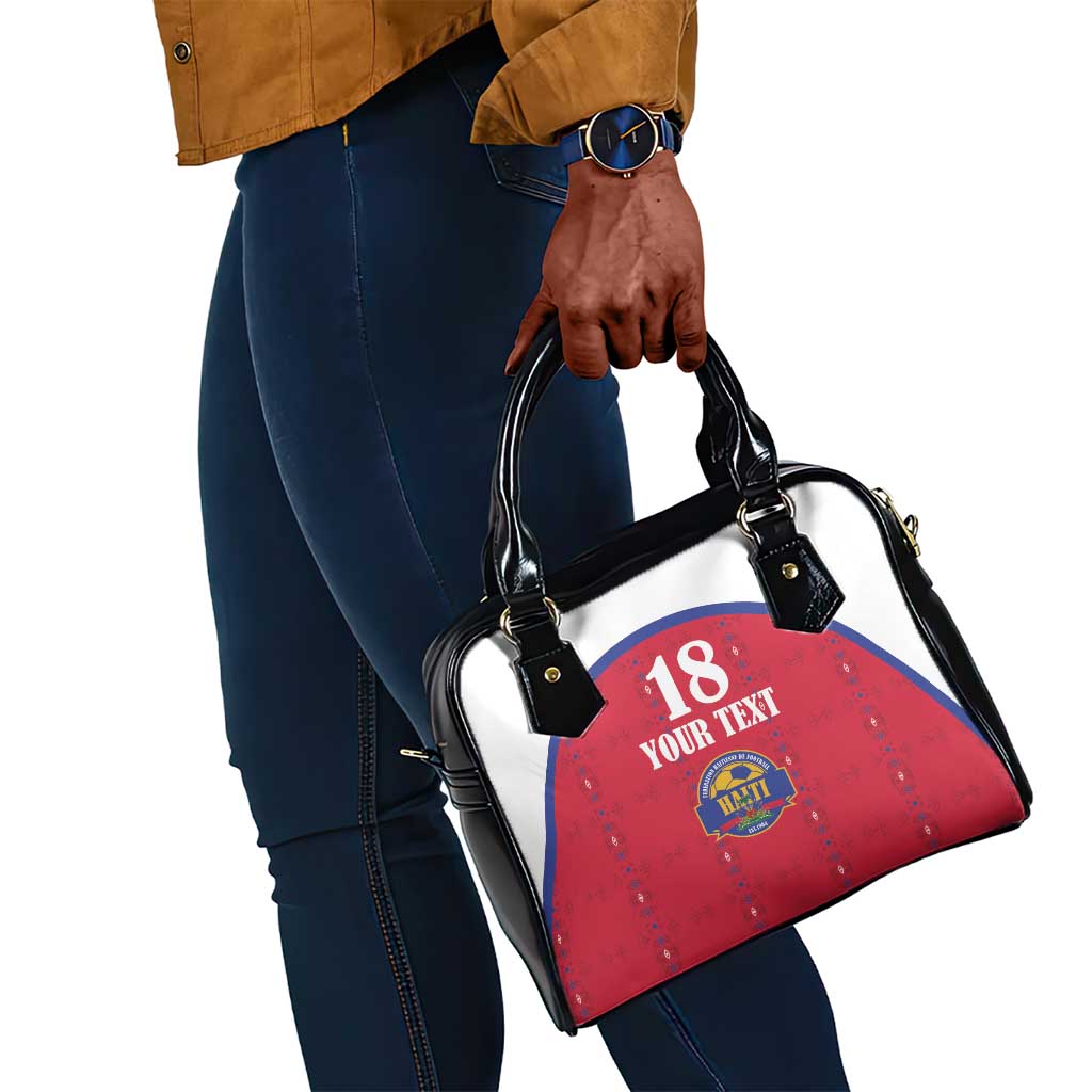 Custom Afro-Haitians Football Pride Shoulder Handbag Les Grenadiers Veve Vodou Red Version - African Pride