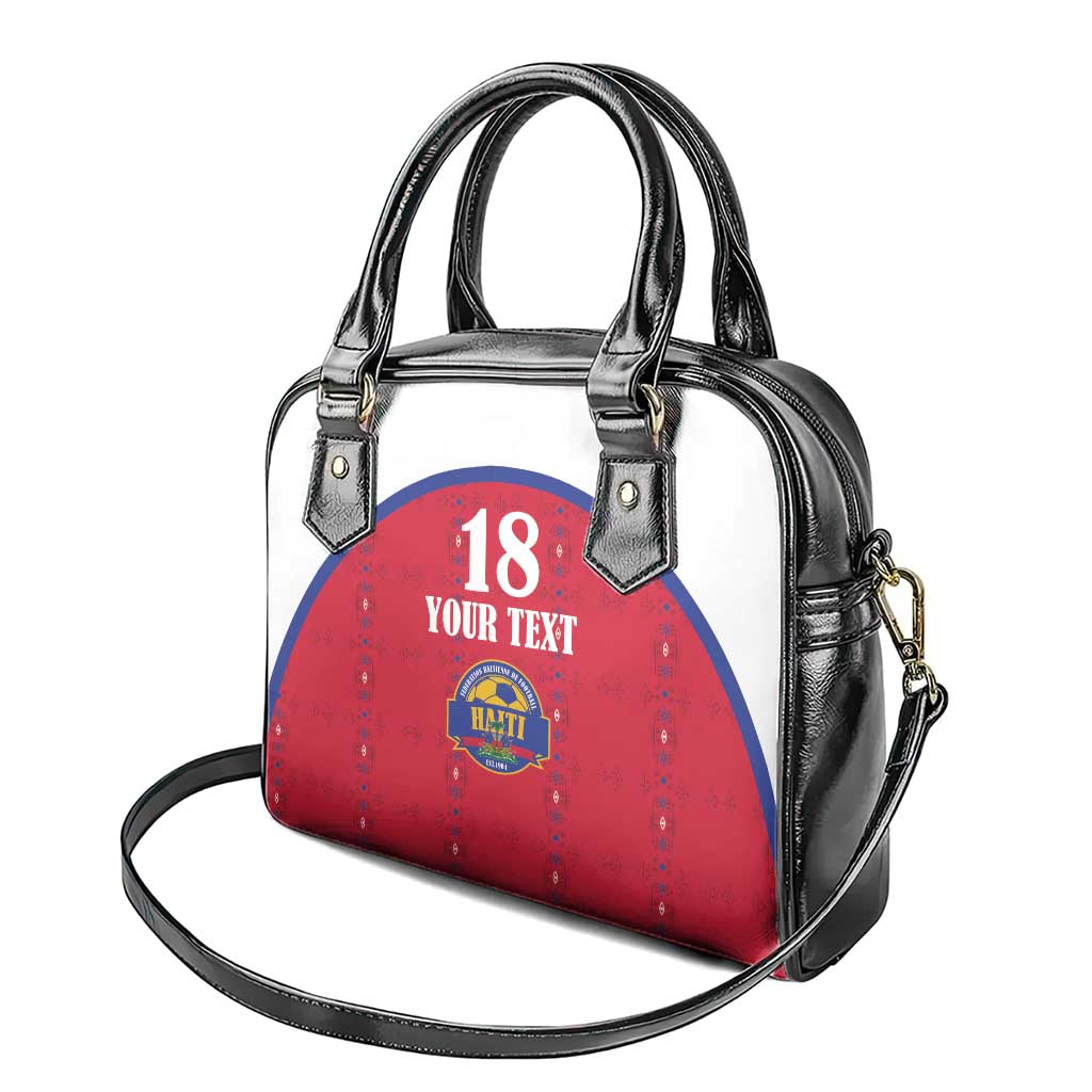Custom Afro-Haitians Football Pride Shoulder Handbag Les Grenadiers Veve Vodou Red Version - African Pride