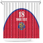 Custom Afro-Haitians Football Pride Shower Curtain Les Grenadiers Veve Vodou Red Version - African Pride