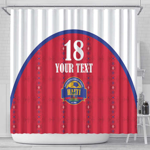 Custom Afro-Haitians Football Pride Shower Curtain Les Grenadiers Veve Vodou Red Version - African Pride