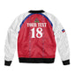 Custom Afro-Haitians Football Pride Sleeve Zip Bomber Jacket Les Grenadiers Veve Vodou Red Version - African Pride