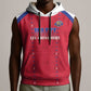 Custom Afro-Haitians Football Pride Sleeveless Hoodie Les Grenadiers Veve Vodou Red Version - African Pride
