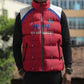 Custom Afro-Haitians Football Pride Sleeveless Puffer Jacket Les Grenadiers Veve Vodou Red Version