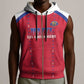 Custom Afro-Haitians Football Pride Sleeveless Zip Hoodie Les Grenadiers Veve Vodou Red Version - African Pride
