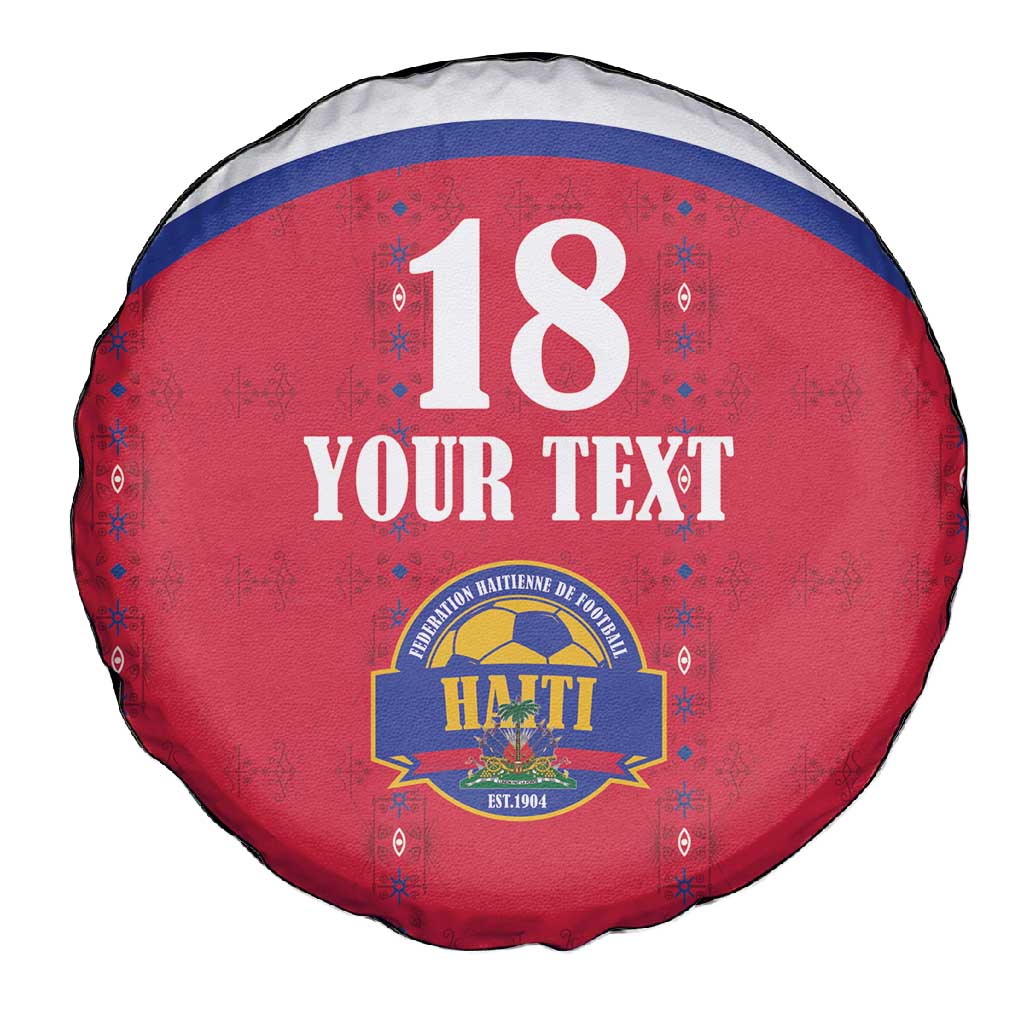 Custom Afro-Haitians Football Pride Spare Tire Cover Les Grenadiers Veve Vodou Red Version - African Pride