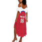 Custom Afro-Haitians Football Pride Summer Maxi Dress Les Grenadiers Veve Vodou Red Version - African Pride