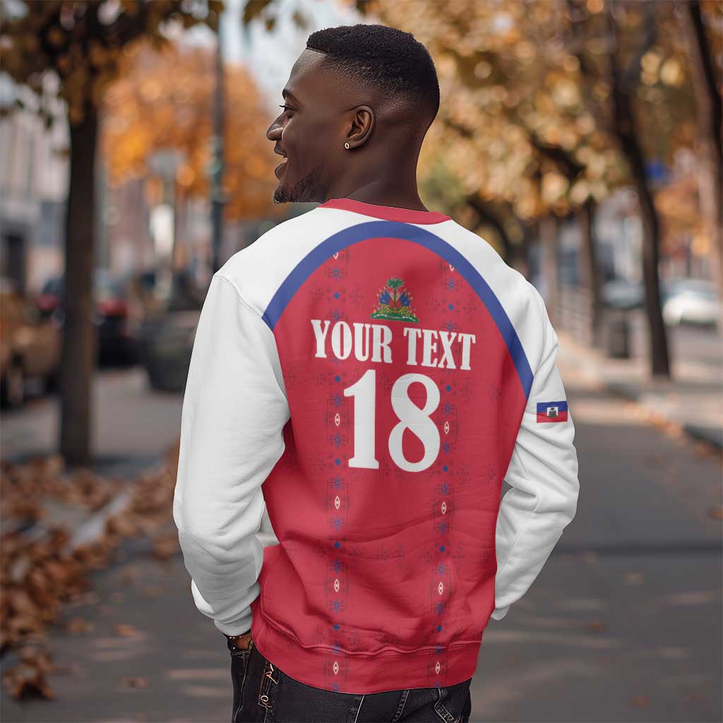 Custom Afro-Haitians Football Pride Sweatshirt Les Grenadiers Veve Vodou Red Version - African Pride