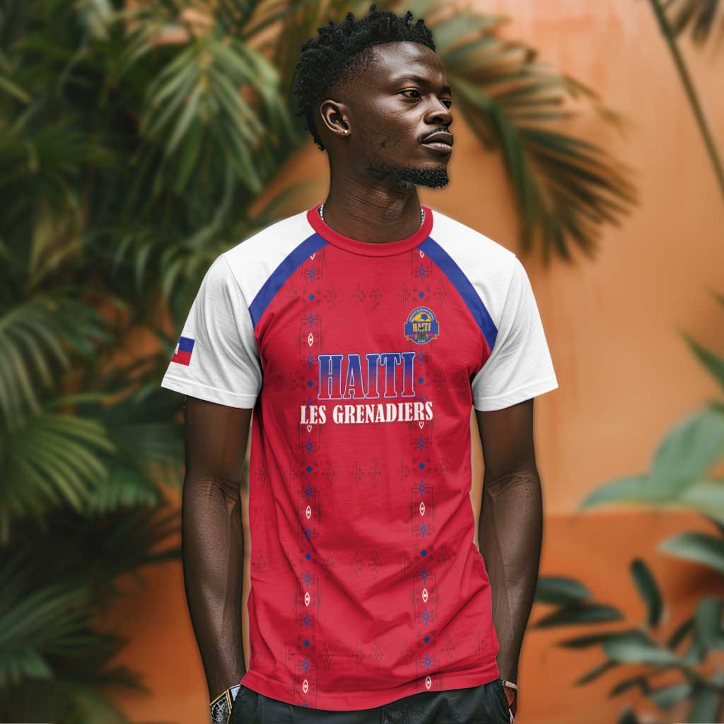 Custom Afro-Haitians Football Pride T shirt Les Grenadiers Veve Vodou Red Version LT18