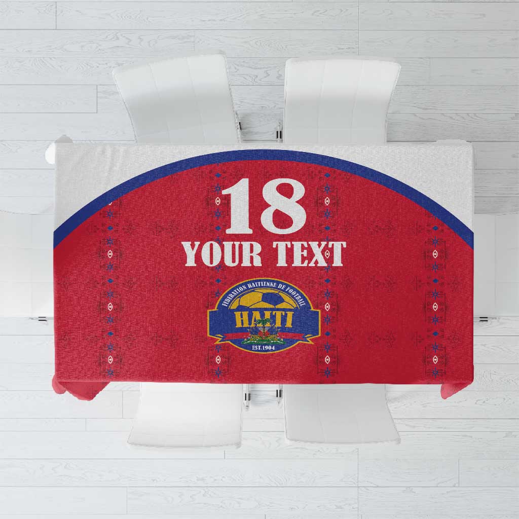 Custom Afro-Haitians Football Pride Tablecloth Les Grenadiers Veve Vodou Red Version - African Pride