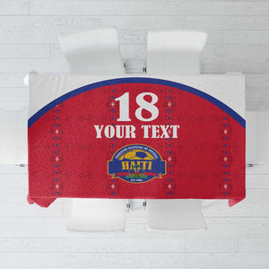 Custom Afro-Haitians Football Pride Tablecloth Les Grenadiers Veve Vodou Red Version - African Pride