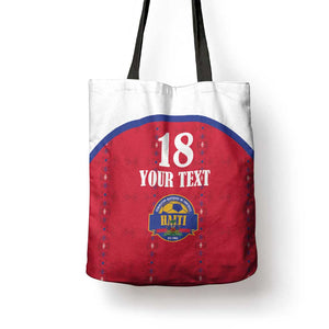 Custom Afro-Haitians Football Pride Tote Bag Les Grenadiers Veve Vodou Red Version
