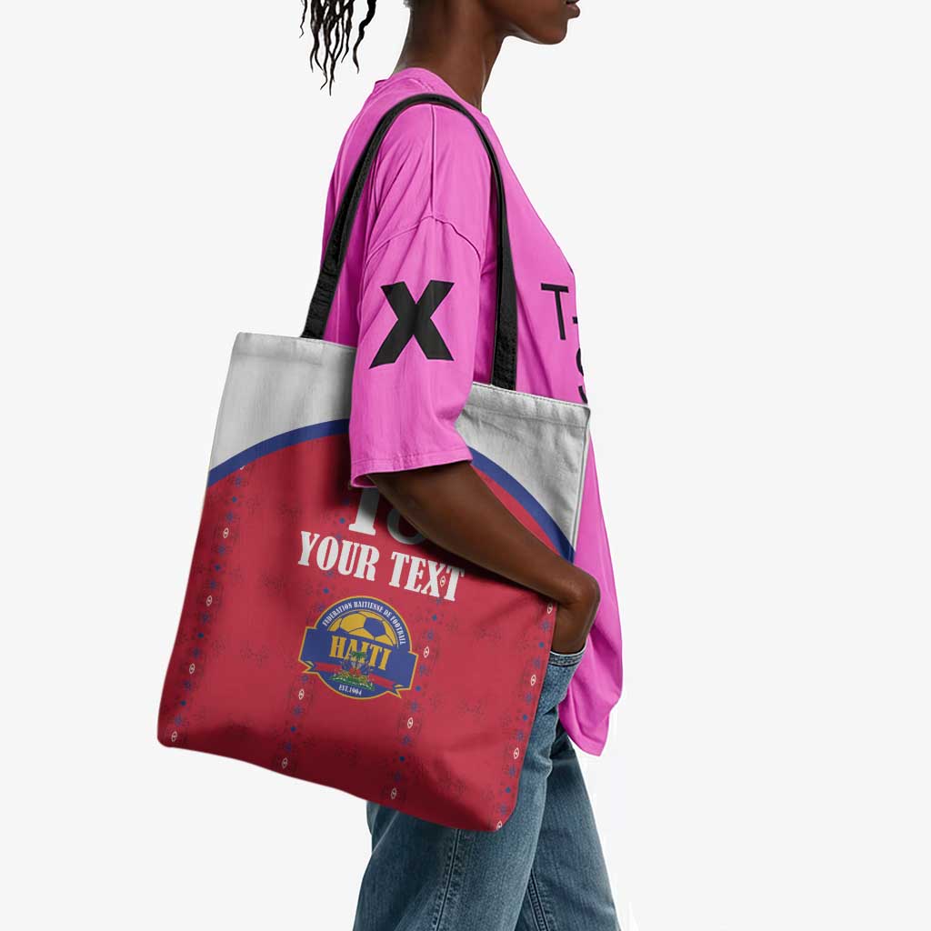 Custom Afro-Haitians Football Pride Tote Bag Les Grenadiers Veve Vodou Red Version