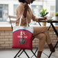 Custom Afro-Haitians Football Pride Tote Bag Les Grenadiers Veve Vodou Red Version