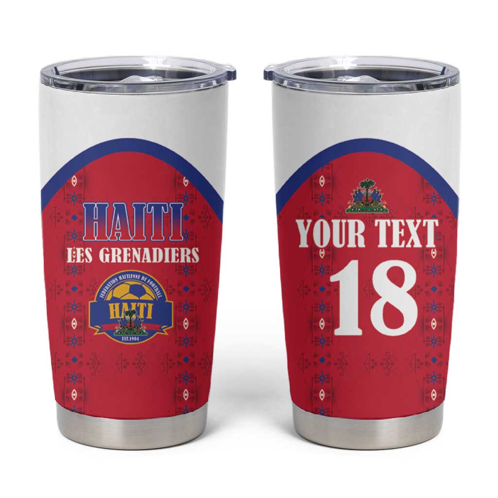 Custom Afro-Haitians Football Pride Tumbler Cup Les Grenadiers Veve Vodou Red Version - African Pride
