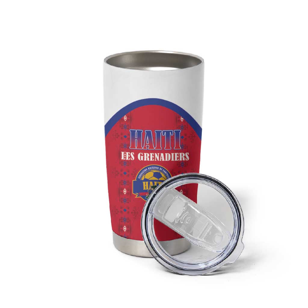 Custom Afro-Haitians Football Pride Tumbler Cup Les Grenadiers Veve Vodou Red Version - African Pride