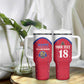 Custom Afro-Haitians Football Pride Tumbler With Handle Les Grenadiers Veve Vodou Red Version - African Pride