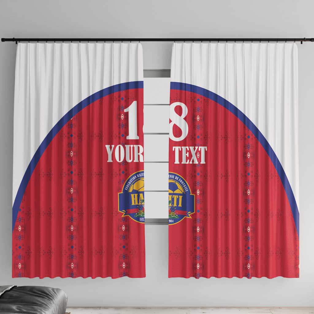Custom Afro-Haitians Football Pride Window Curtain Les Grenadiers Veve Vodou Red Version - African Pride