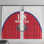Custom Afro-Haitians Football Pride Window Curtain Les Grenadiers Veve Vodou Red Version - African Pride