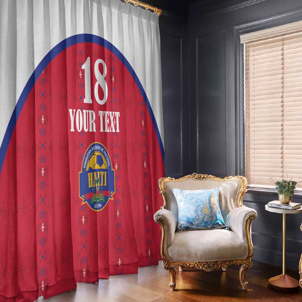 Custom Afro-Haitians Football Pride Window Curtain Les Grenadiers Veve Vodou Red Version - African Pride