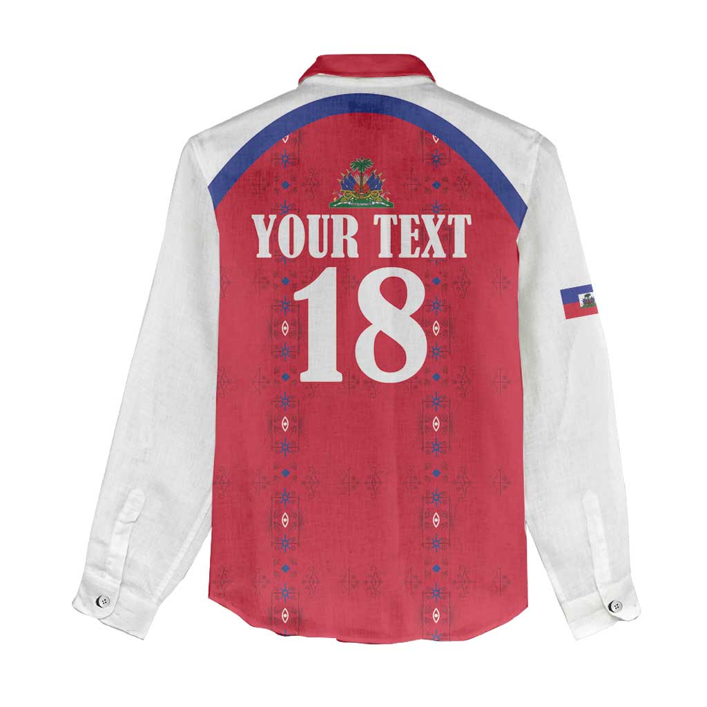 Custom Afro-Haitians Football Pride Women Casual Shirt Les Grenadiers Veve Vodou Red Version - African Pride
