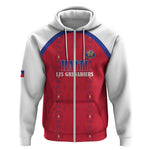 Custom Afro-Haitians Football Pride Zip Hoodie Les Grenadiers Veve Vodou Red Version - African Pride