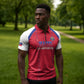 Custom Afro-Haitians Football Pride Zipper Polo Shirt Les Grenadiers Veve Vodou Red Version