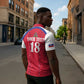 Custom Afro-Haitians Football Pride Zipper Polo Shirt Les Grenadiers Veve Vodou Red Version