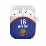 Custom Afro-Haitians Football Pride AirPods Case Les Grenadiers Veve Vodou Blue Version