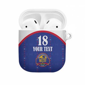Custom Afro-Haitians Football Pride AirPods Case Les Grenadiers Veve Vodou Blue Version