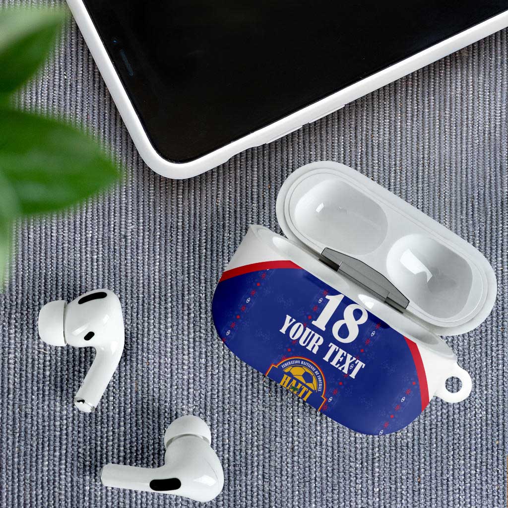Custom Afro-Haitians Football Pride AirPods Case Les Grenadiers Veve Vodou Blue Version