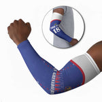 Custom Afro-Haitians Football Pride Arm Sleeves Les Grenadiers Veve Vodou Blue Version