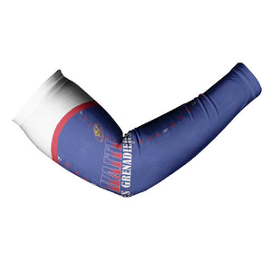Custom Afro-Haitians Football Pride Arm Sleeves Les Grenadiers Veve Vodou Blue Version