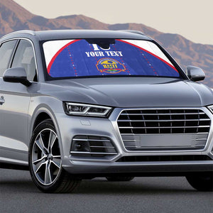 Custom Afro-Haitians Football Pride Auto Sun Shade Les Grenadiers Veve Vodou Blue Version