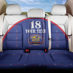 Custom Afro-Haitians Football Pride Back Car Seat Cover Les Grenadiers Veve Vodou Blue Version - African Pride