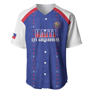 Custom Afro-Haitians Football Pride Baseball Jersey Les Grenadiers Veve Vodou Blue Version LT18