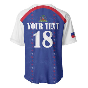 Custom Afro-Haitians Football Pride Baseball Jersey Les Grenadiers Veve Vodou Blue Version LT18