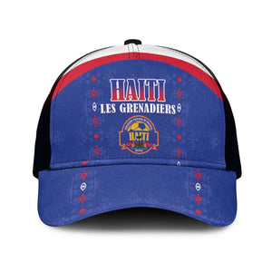 Afro-Haitians Football Pride Baseball Net Cap Les Grenadiers Veve Vodou Blue Version - African Pride