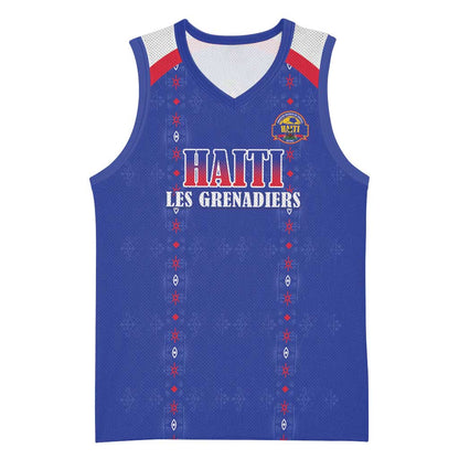 Custom Afro-Haitians Football Pride Basketball Jersey Les Grenadiers Veve Vodou Blue Version - African Pride