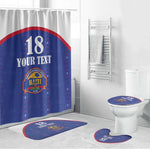 Custom Afro-Haitians Football Pride Bathroom Set Les Grenadiers Veve Vodou Blue Version