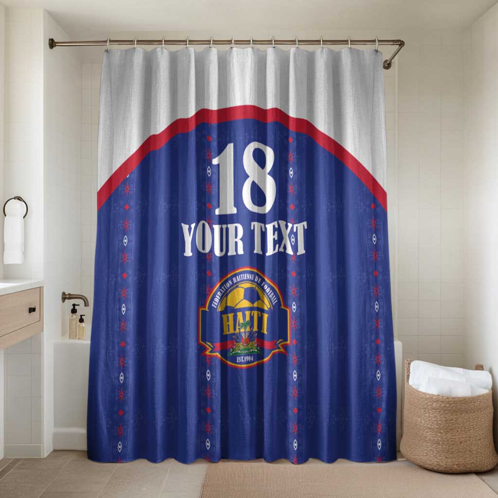 Custom Afro-Haitians Football Pride Bathroom Set Les Grenadiers Veve Vodou Blue Version