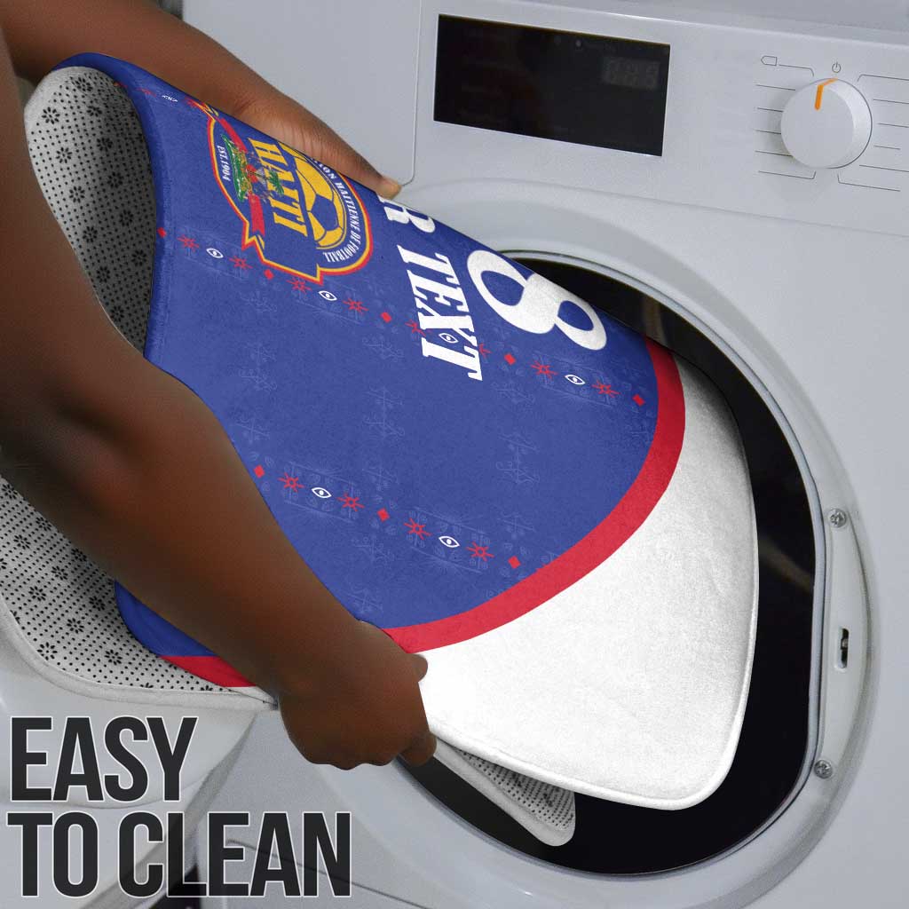 Custom Afro-Haitians Football Pride Bathroom Set Les Grenadiers Veve Vodou Blue Version