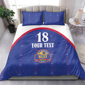 Custom Afro-Haitians Football Pride Bedding Set Les Grenadiers Veve Vodou Blue Version - African Pride