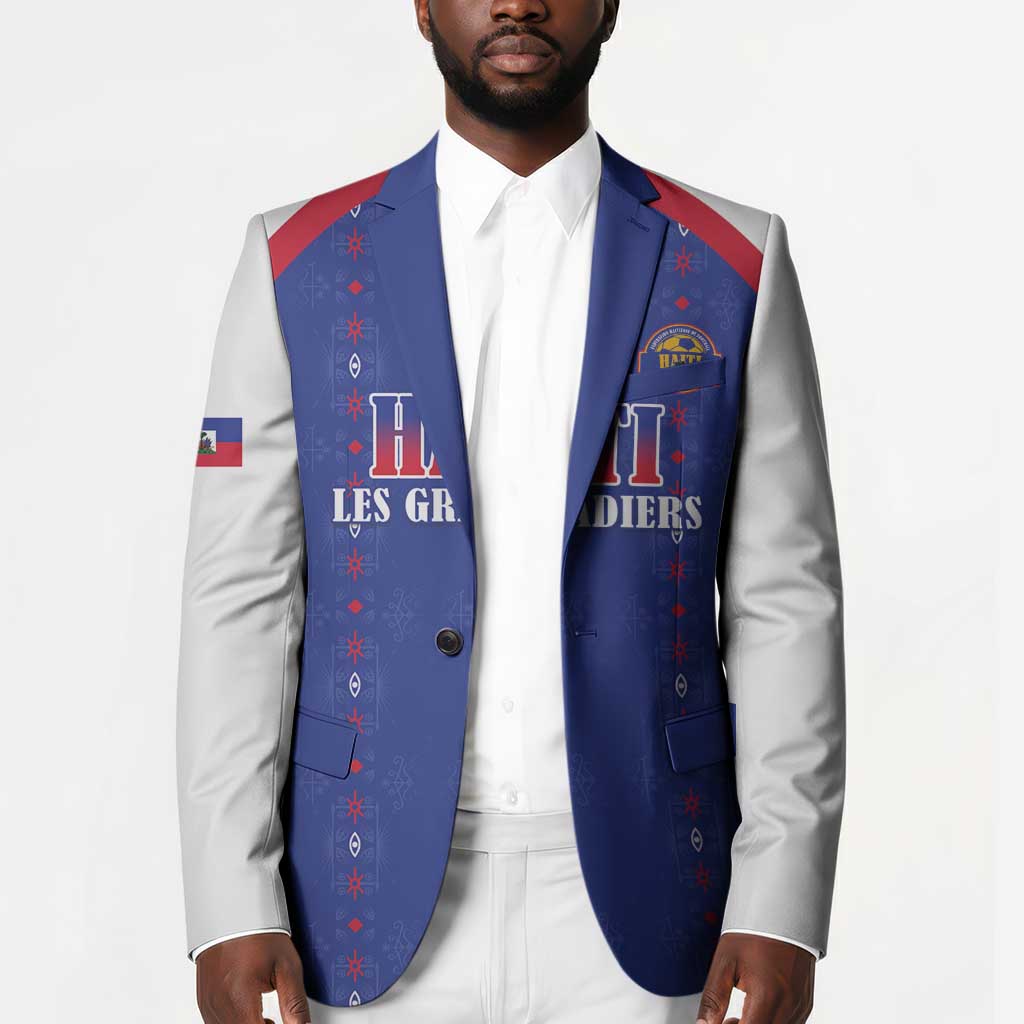 Custom Afro-Haitians Football Pride Blazer Les Grenadiers Veve Vodou Blue Version