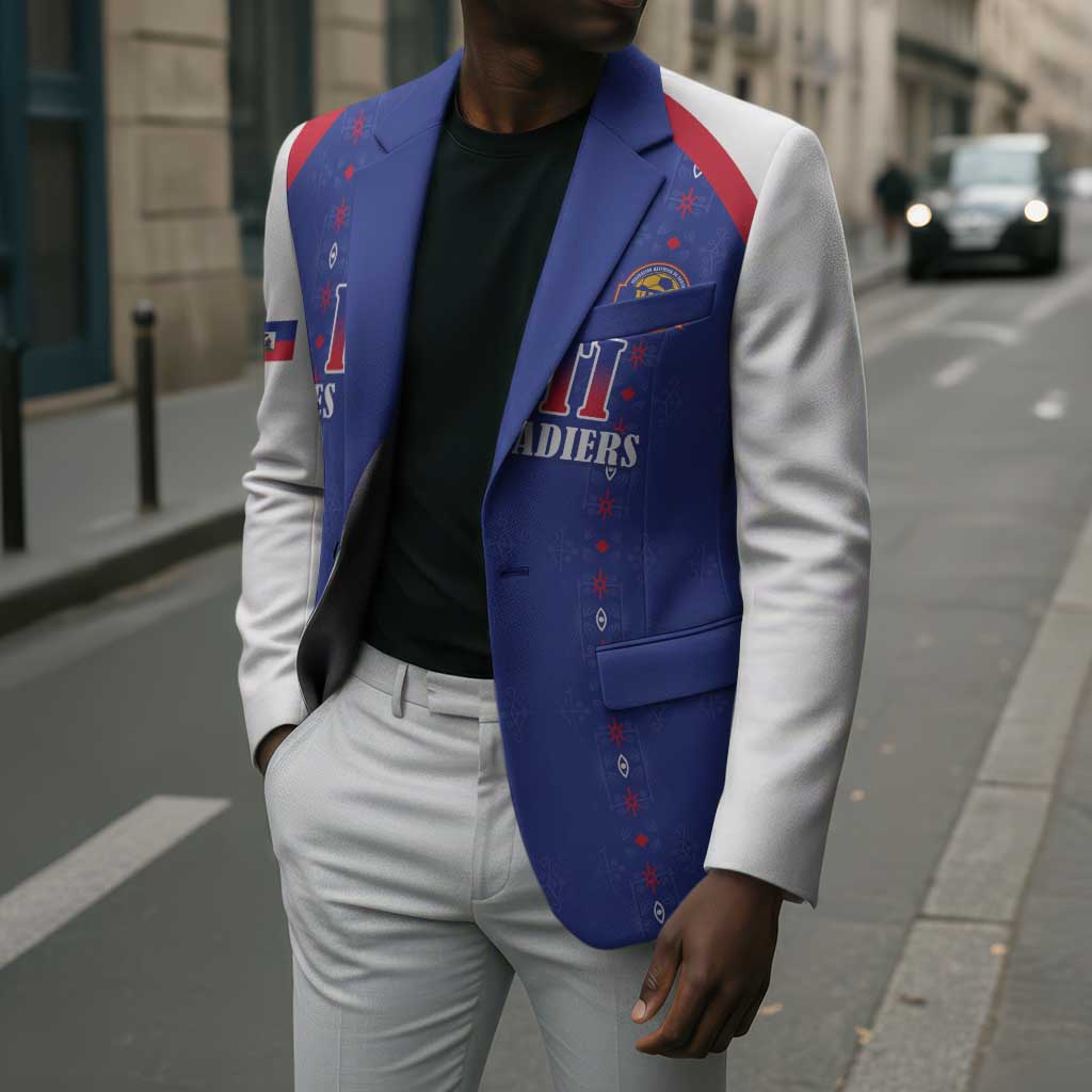 Custom Afro-Haitians Football Pride Blazer Les Grenadiers Veve Vodou Blue Version
