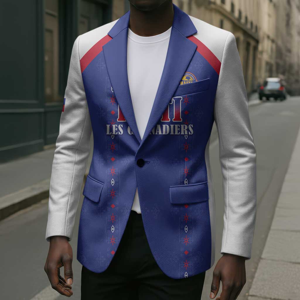 Custom Afro-Haitians Football Pride Blazer Les Grenadiers Veve Vodou Blue Version