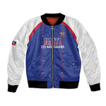 Custom Afro-Haitians Football Pride Bomber Jacket Les Grenadiers Veve Vodou Blue Version - African Pride