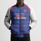 Custom Afro-Haitians Football Pride Bomber Puffer Jacket Les Grenadiers Veve Vodou Blue Version