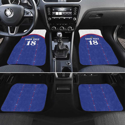 Custom Afro-Haitians Football Pride Car Mats Les Grenadiers Veve Vodou Blue Version - African Pride