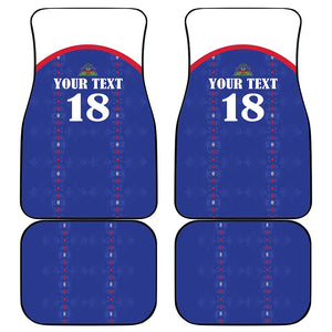 Custom Afro-Haitians Football Pride Car Mats Les Grenadiers Veve Vodou Blue Version - African Pride